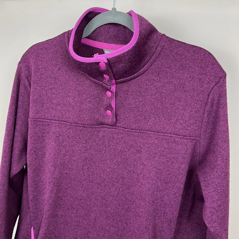 Eddie Bauer Radiator Fleece Snap Mock Neck Sweater - Picture 3 of 9